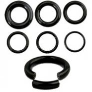 Black Titanium/Stainless Steel Segment Rings with 1/2" diameter