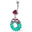 Christmas Wreath Belly Button Ring
