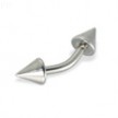 Curved barbell with cones, 12 ga