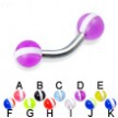 Curved barbell with striped balls, 12 ga