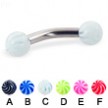 Curved barbell with tornado balls, 10 ga