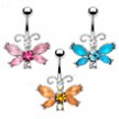 Fancy Frosted Butterfly Belly Ring