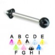 Flower ball and cone straight barbell, 12 ga