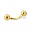 Gold Tone curved barbell, 14 ga