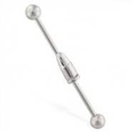Industrial straight barbell with bullet, 14 ga