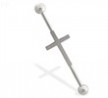 Industrial straight barbell with cross, 14 ga