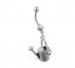 Jeweled belly ring with dangling water pail