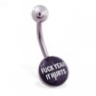 Logo Belly Button Ring "F**K YEAH IT HURTS"