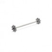 Long barbell (industrial barbell) with flower cones, 16 ga