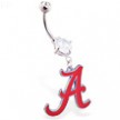 Mspiercing Belly Ring With Official Licensed NCAA Charm, University Of Alabama Crimson Tide