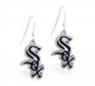 Mspiercing Sterling Silver Earrings With Official Licensed Pewter MLB Charms, Chicago White Sox