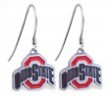 Mspiercing Sterling Silver Earrings With Official Licensed Pewter NCAA Charm, Ohio State Buckeyes