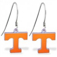 Mspiercing Sterling Silver Earrings With Official Licensed Pewter NCAA Charm, University Of Tennesse