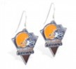 Mspiercing Sterling Silver Earrings With Official Licensed Pewter NFL Charm, Cleveland Browns