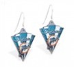 Mspiercing Sterling Silver Earrings With Official Licensed Pewter NFL Charm, Miami Dolphins