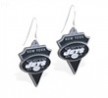 Mspiercing Sterling Silver Earrings With Official Licensed Pewter NFL Charm, New York Jets
