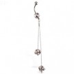 Navel ring with dangling crystal balls on chains
