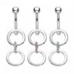 Navel ring with dangling linked circles