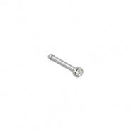 Nose Pin With Press-Fit Clear Gem, 18 Ga