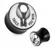 Pair Of "Tails You Win" Playboy Exclusive Pattern Black Acrylic Saddle Plugs