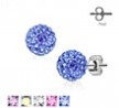 Pair Of 316L Surgical Steel Stud Earring With Multi Crystal Ferido Ball