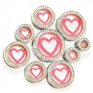 Pair of Steel Tunnels with Pink Glitter Heart