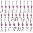 Pink jeweled cursive letter belly ring