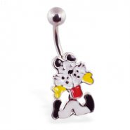 Puppy dog with bone belly ring