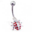 Red jeweled ladybug belly ring