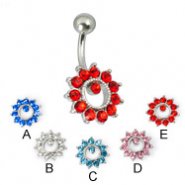Ring of gems belly button jewelry
