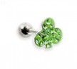 Steel cartilage barbell with jeweled clover top, 16 ga