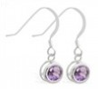 Sterling Silver Earrings with 5mm Bezel Set round 5mm Alexandrite