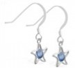 Sterling Silver Earrings with dangling Blue Zircon jeweled star