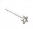 Sterling silver hollow star nose stud, 20 ga. Long tail for custom bend!