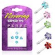 Sterling silver nose pin pack with 5 assorted shapes, 20 ga