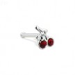 Sterling silver nose stud with cherries, 20 ga