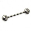 Straight barbell with notched balls, 16 ga