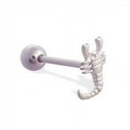 Straight barbell with scorpion top, 14 ga