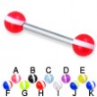 Straight barbell with striped balls, 12 ga