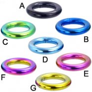 Titanium anodized segment ring, 6 ga