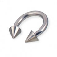 Titanium circular barbell with cones, 10 ga