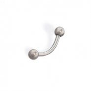 Titanium eyebrow ring / curved barbell, 16 ga