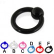 Transparent acrylic captive bead ring, 8 ga