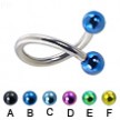 Twisted barbell with colored balls, 12 ga